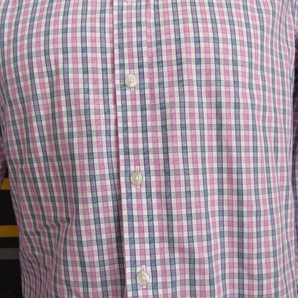UNTUCKit Men's Wrinkle-Free Dolcetto Shirt Pink Blue & White Check Sz M EUC Read - Picture 7 of 13